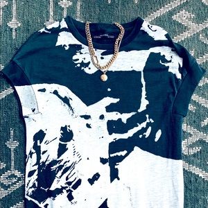 All Saints Graphic Print Sweater T Shirt